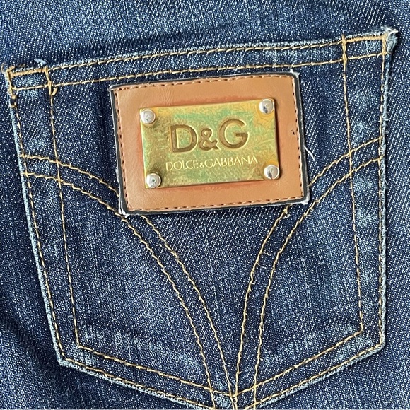 DOLCE GABBANA Jeans woman’s high rise flare vintage denim designer - Picture 15 of 16